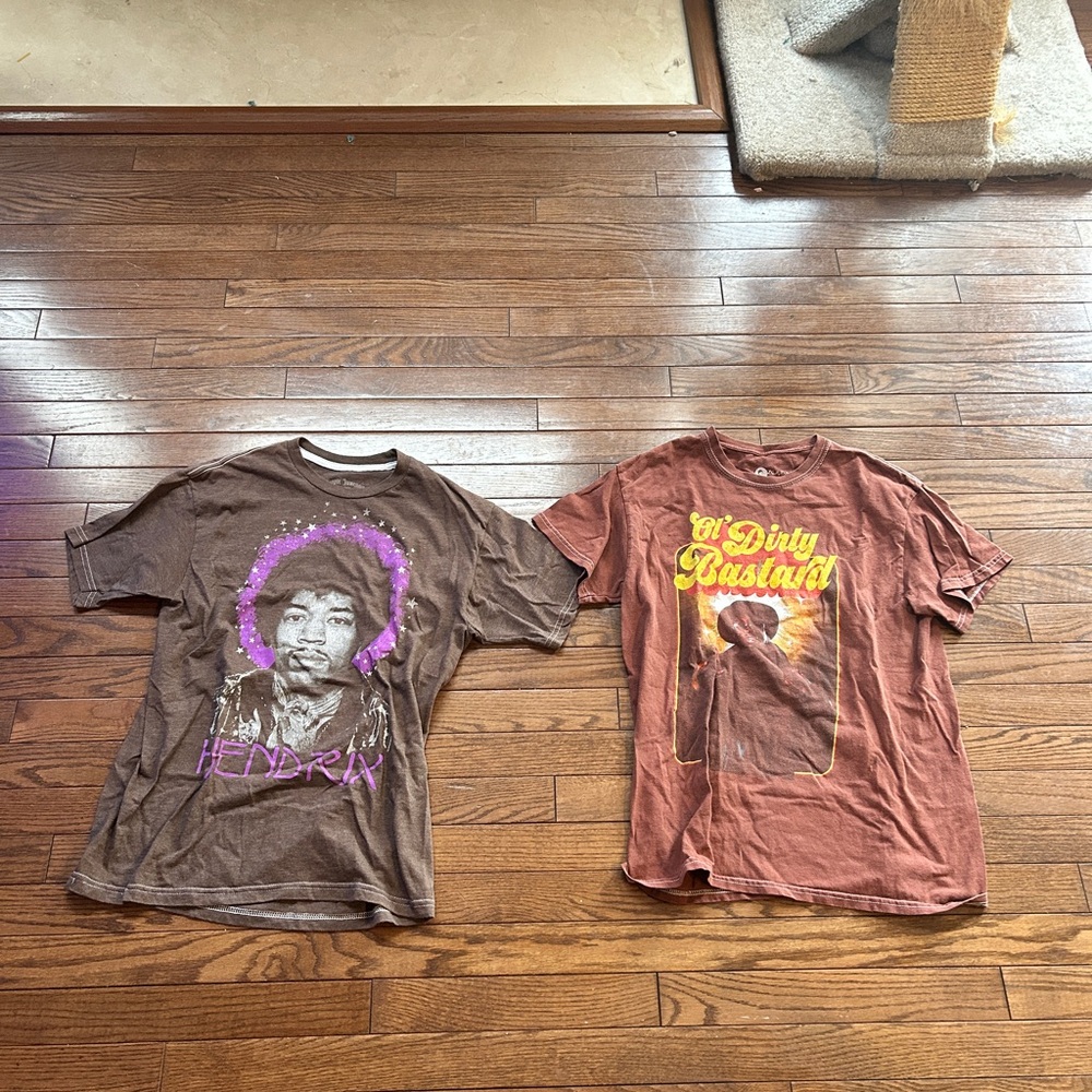 Vintage Music Graphic T-Shirts - Brown